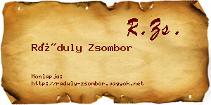 Ráduly Zsombor névjegykártya